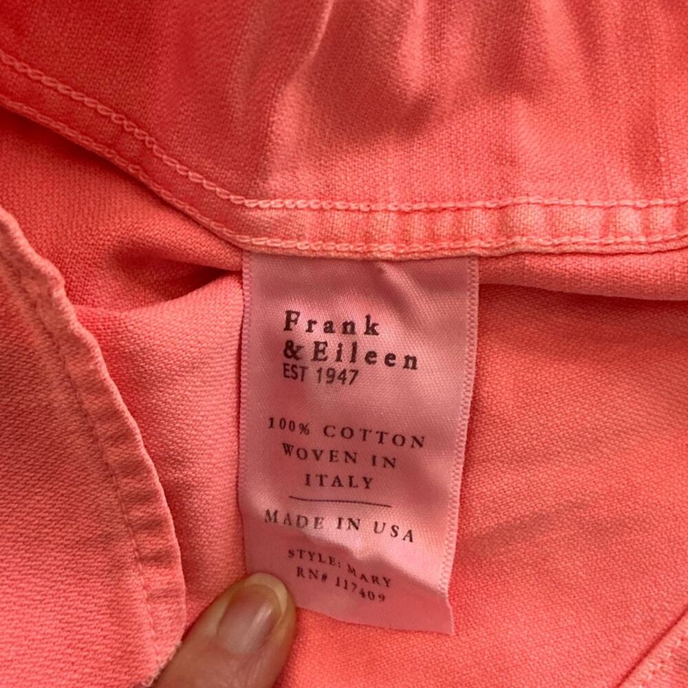 Frank & Eileen Mary Classic Shirtdress Famous Denim Neon Strawberry Size Small - Picture 12 of 13
